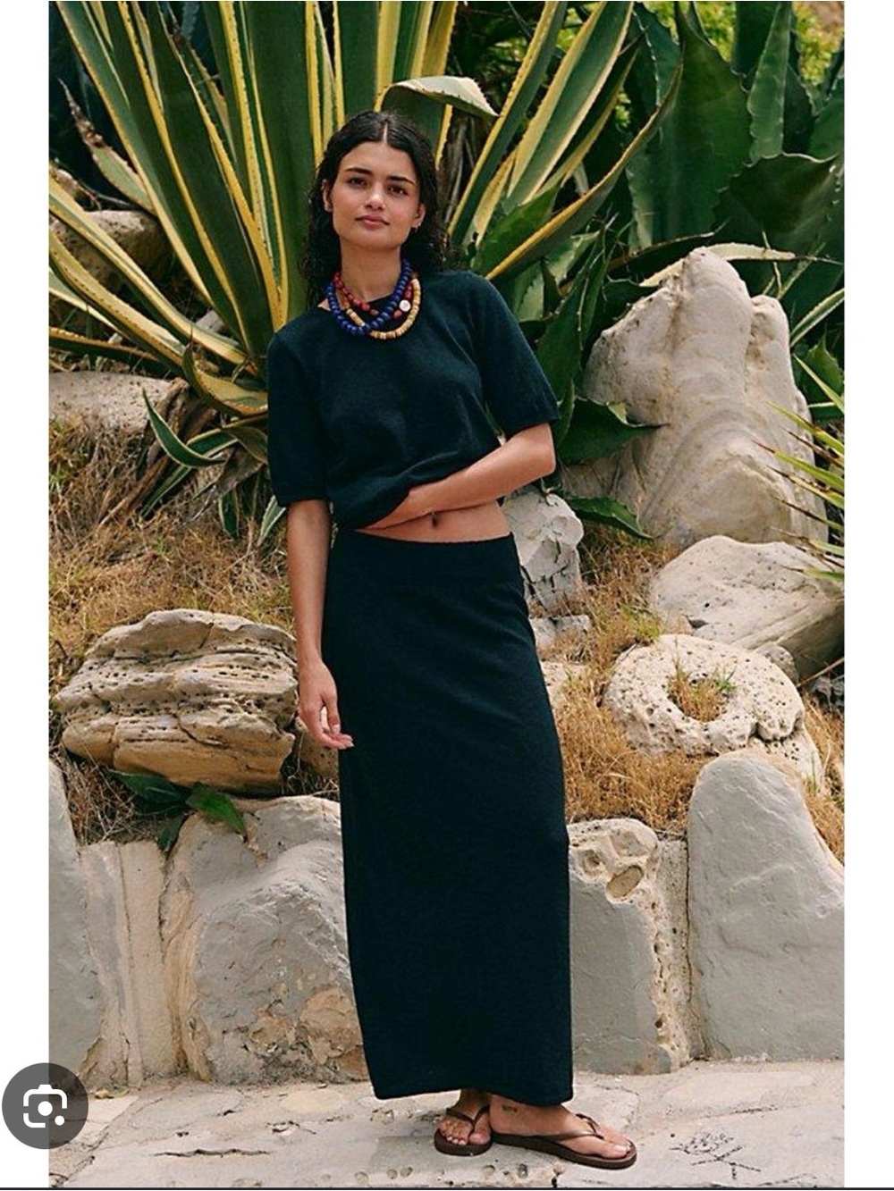 Free People Isabella Sweater Skirt Set Black Medium